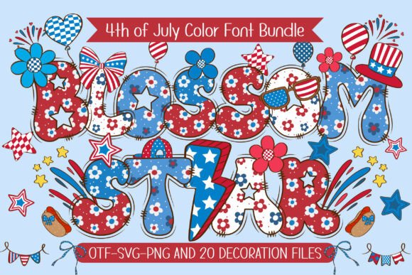 Blossom Star: Infusing Patriotic Flair into Your Graphic Design Projects