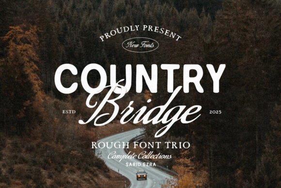 Country Bridge Trio: A Vintage Font Collection for Authentic Branding
