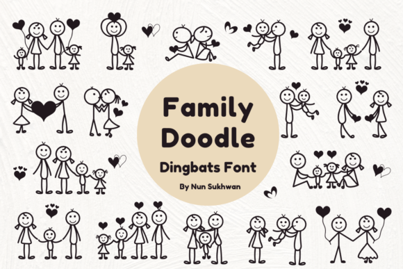 Family Doodle: Whimsical Typography for Heartfelt Design