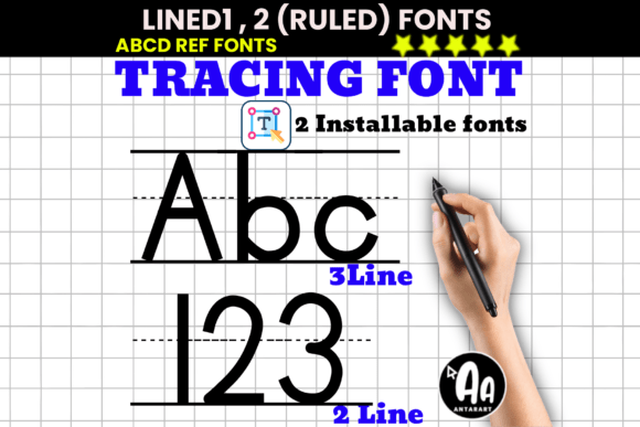 Lined Ruled Tracing Duo: Precision Typography for Education & Design
